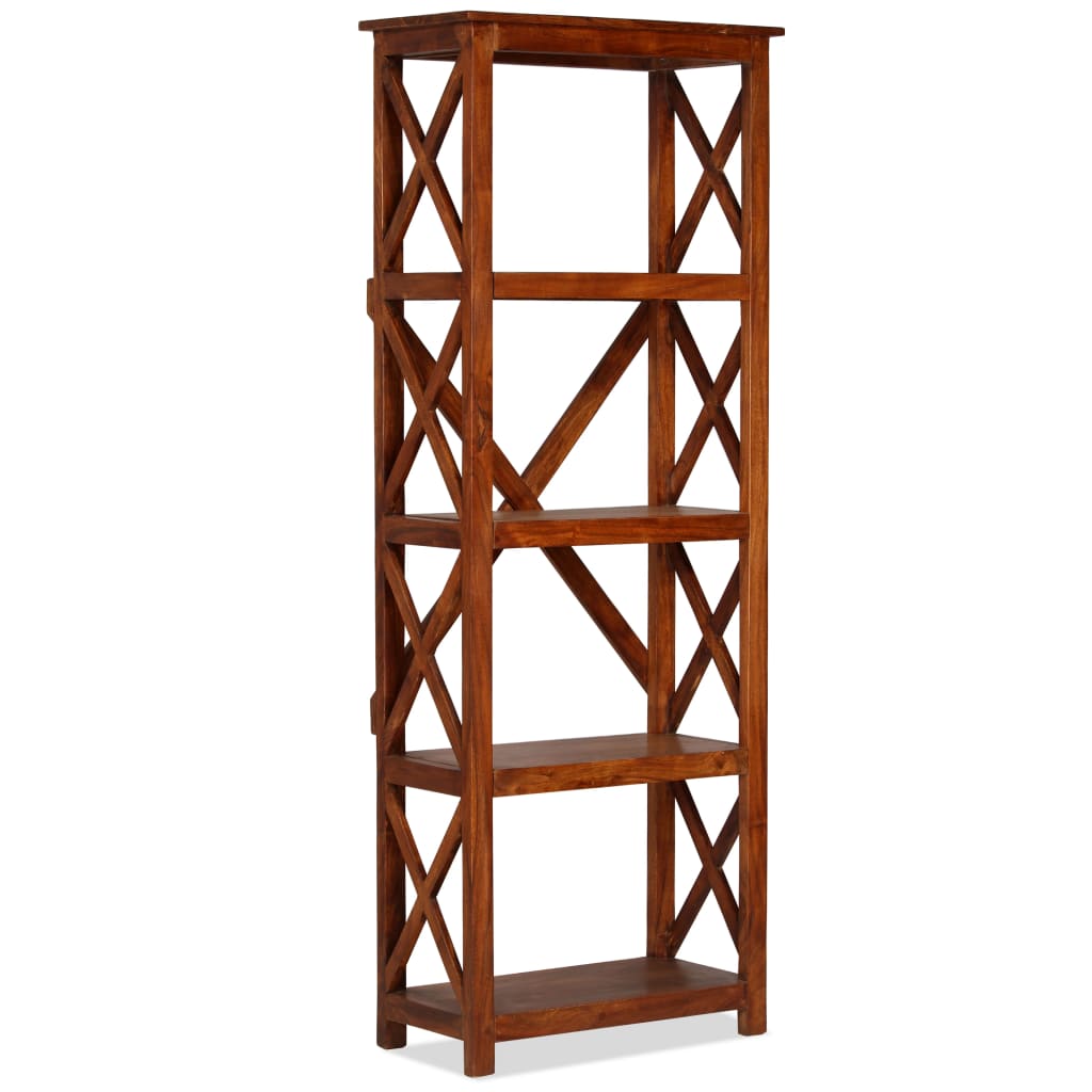 Bookshelf Solid Acacia Wood Honey Finish 60x30x160 cm - OLBRIT