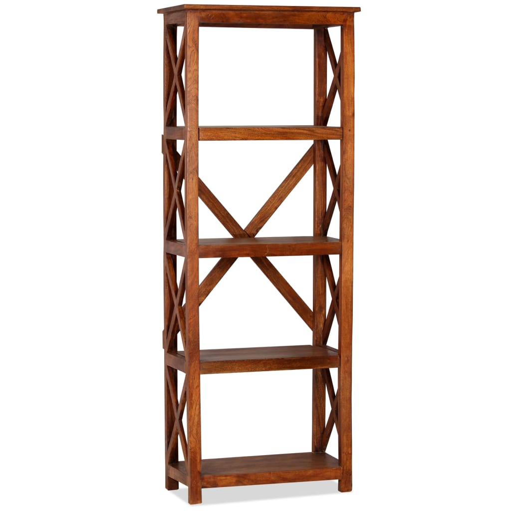 Bookshelf Solid Acacia Wood Honey Finish 60x30x160 cm - OLBRIT