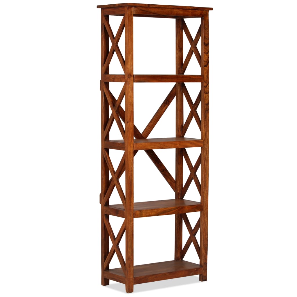 Bookshelf Solid Acacia Wood Honey Finish 60x30x160 cm - OLBRIT