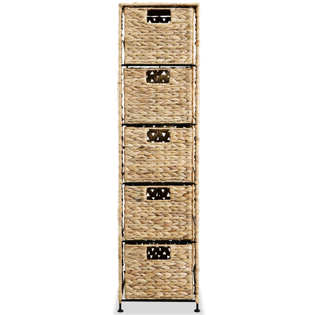Storage Unit with 5 Baskets 25.5x37x100 cm Water Hyacinth - OLBRIT