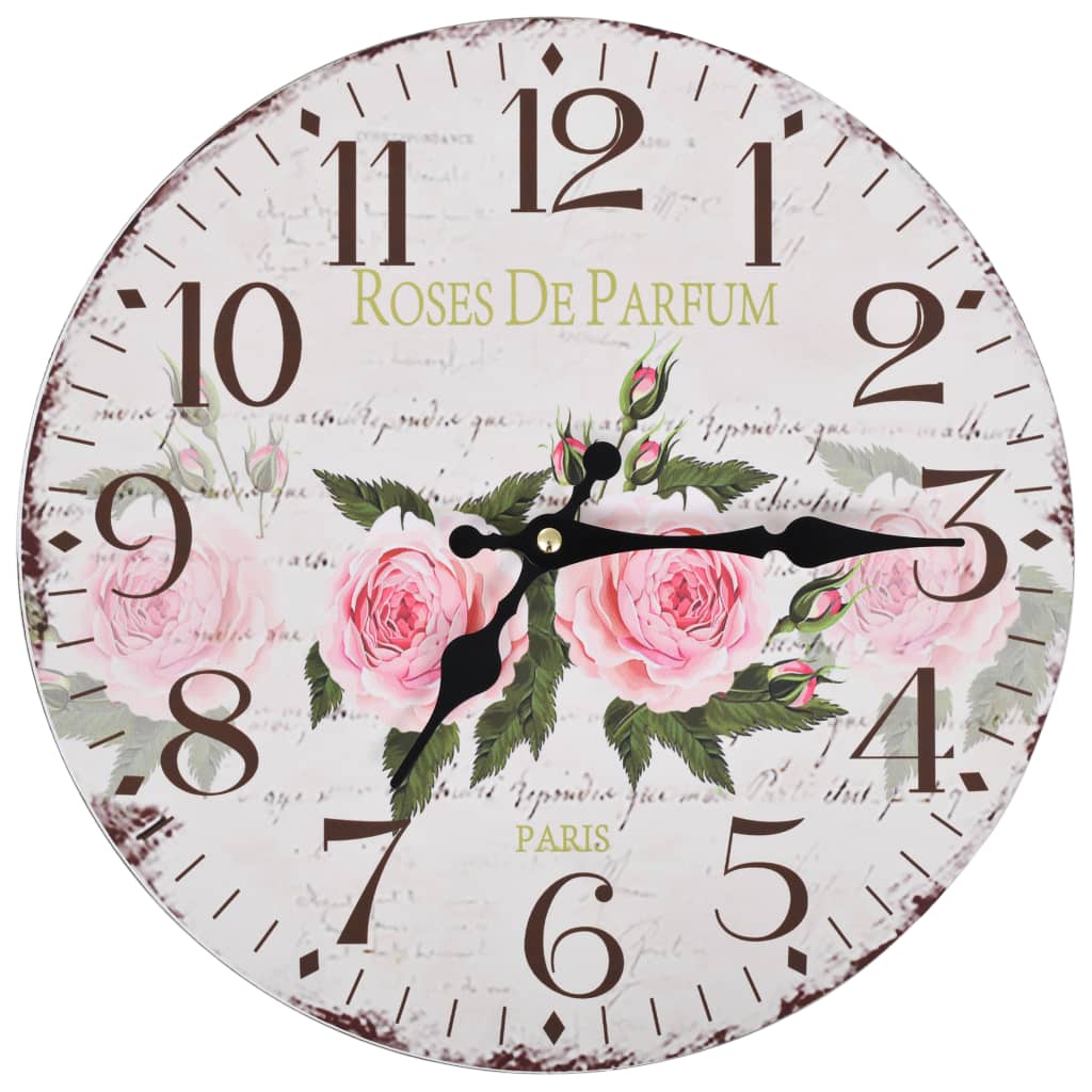 Vintage Wall Clock Flower 30 cm - OLBRIT