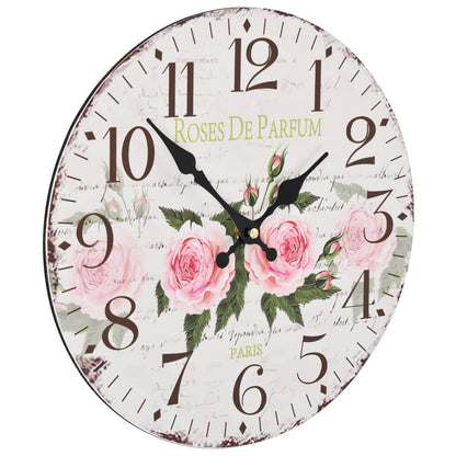 Vintage Wall Clock Flower 30 cm - OLBRIT