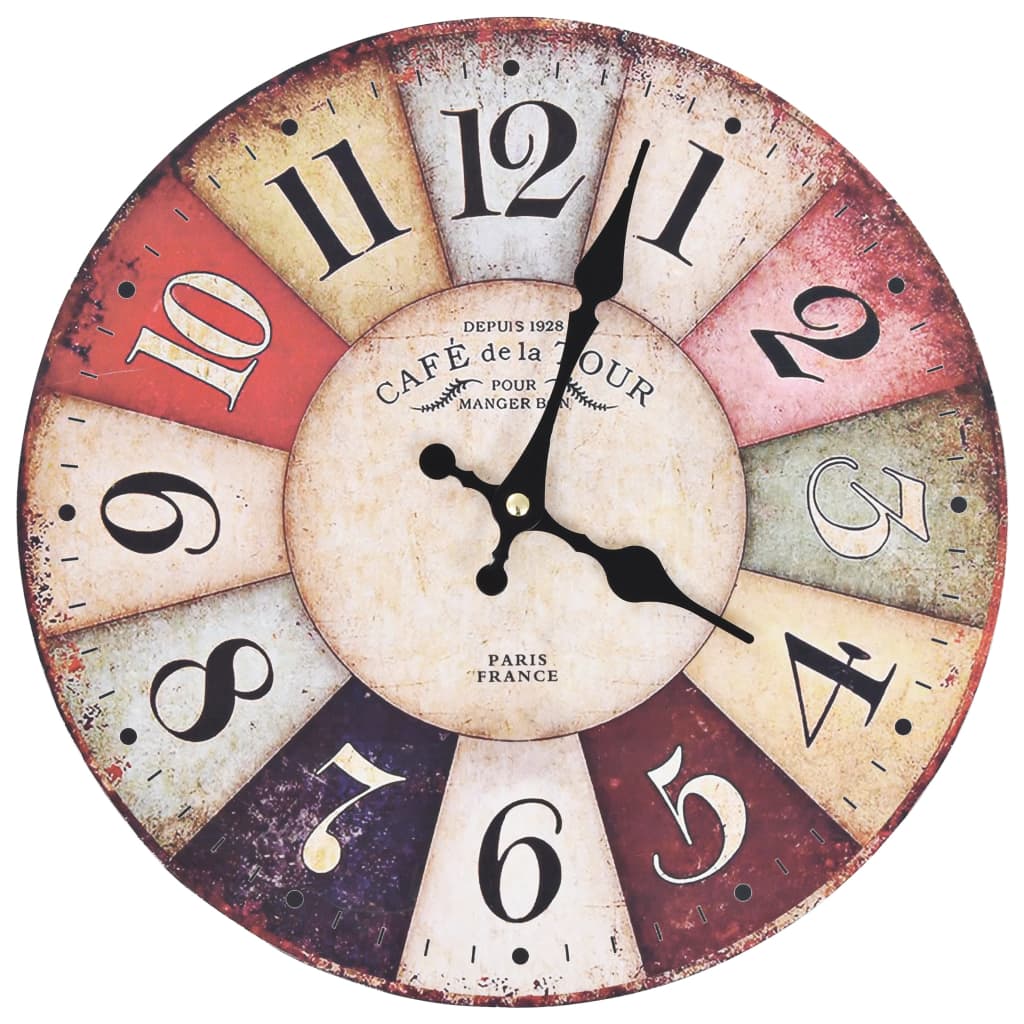 Vintage Wall Clock Colourful 30 cm - OLBRIT