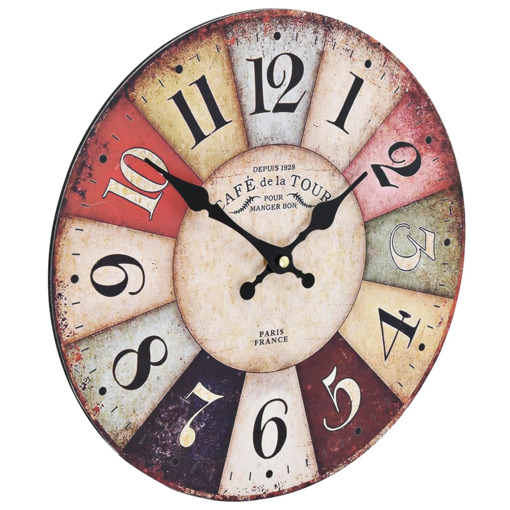 Vintage Wall Clock Colourful 30 cm - OLBRIT