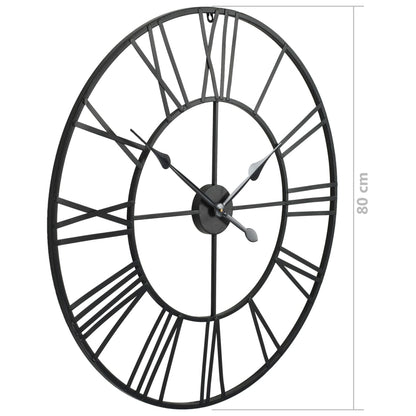 Vintage Wall Clock with Quartz Movement Metal 80 cm XXL - OLBRIT