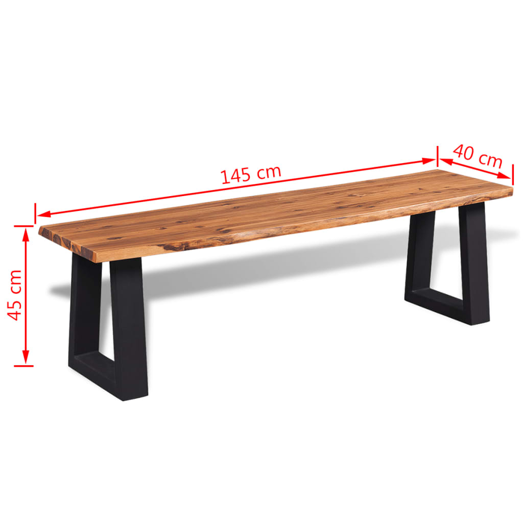 Bench Solid Acacia Wood 145 cm - OLBRIT