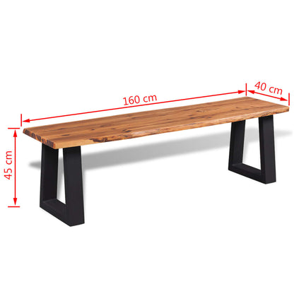 Bench Solid Acacia Wood 160 cm - OLBRIT