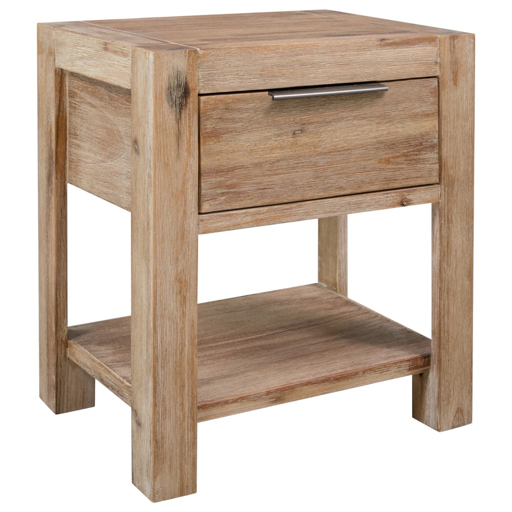Nightstand with Drawer 40x30x48 cm Solid Acacia Wood - OLBRIT