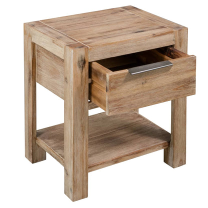 Nightstand with Drawer 40x30x48 cm Solid Acacia Wood - OLBRIT