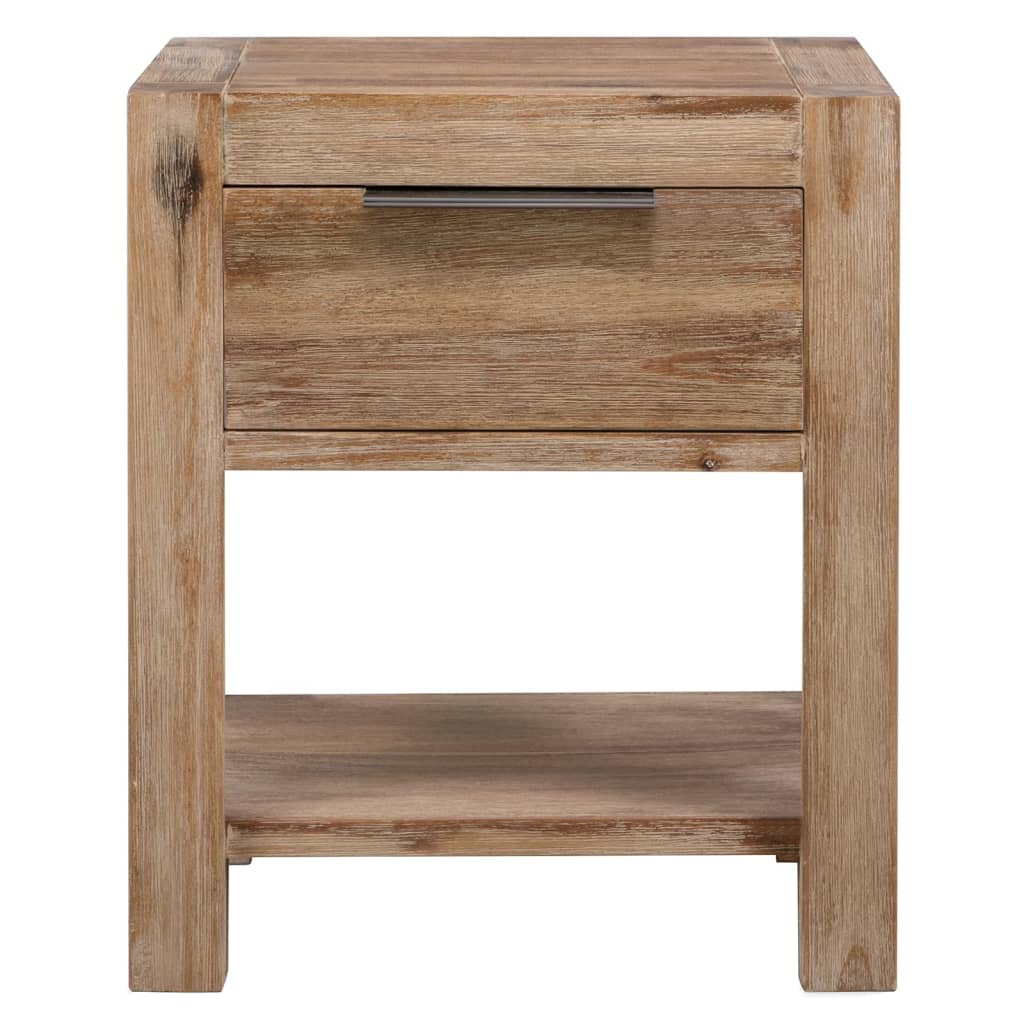 Nightstand with Drawer 40x30x48 cm Solid Acacia Wood - OLBRIT