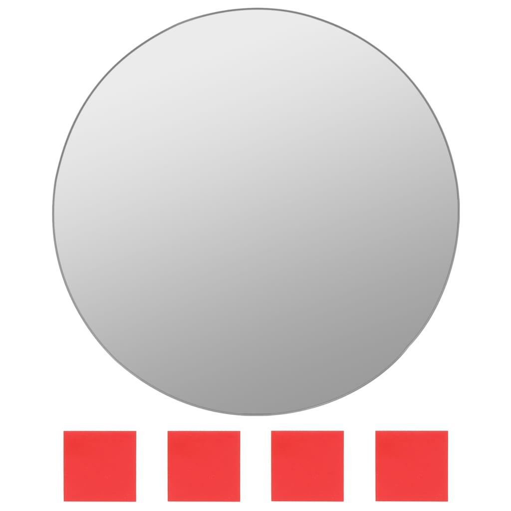 7 Piece Wall Mirror Set Round Glass - OLBRIT