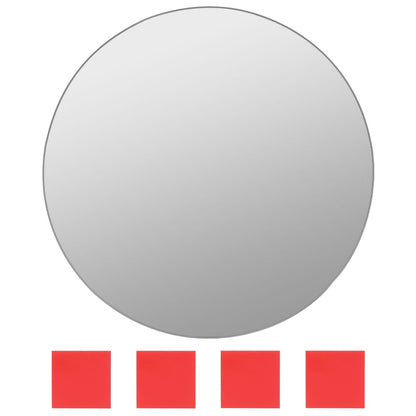 7 Piece Wall Mirror Set Round Glass - OLBRIT