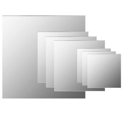 7 Piece Wall Mirror Set Square Glass - OLBRIT