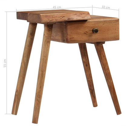 vidaXL Bedside Table Solid Acacia Wood 45x32x55 cm - OLBRIT