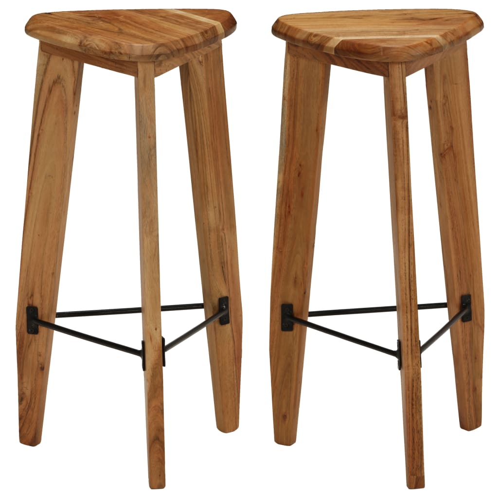 Bar Stools 2 pcs Solid Acacia Wood - OLBRIT