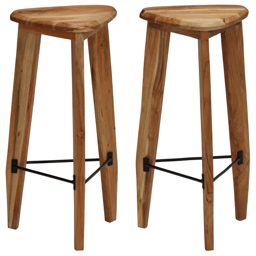 Bar Stools 2 pcs Solid Acacia Wood - OLBRIT