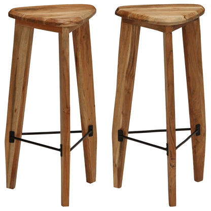 Bar Stools 2 pcs Solid Acacia Wood - OLBRIT