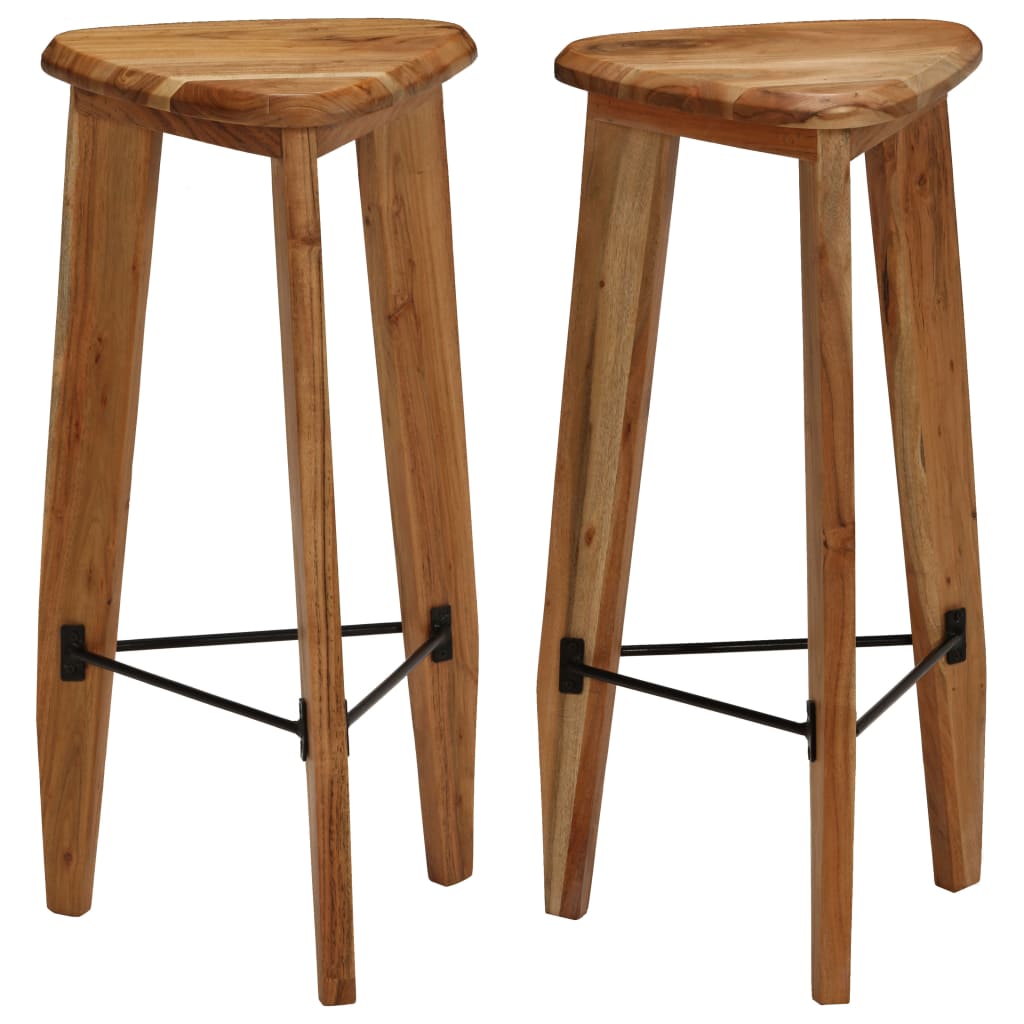 Bar Stools 2 pcs Solid Acacia Wood - OLBRIT