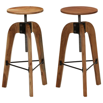 Bar Chairs 2 pcs Solid Acacia Wood - OLBRIT
