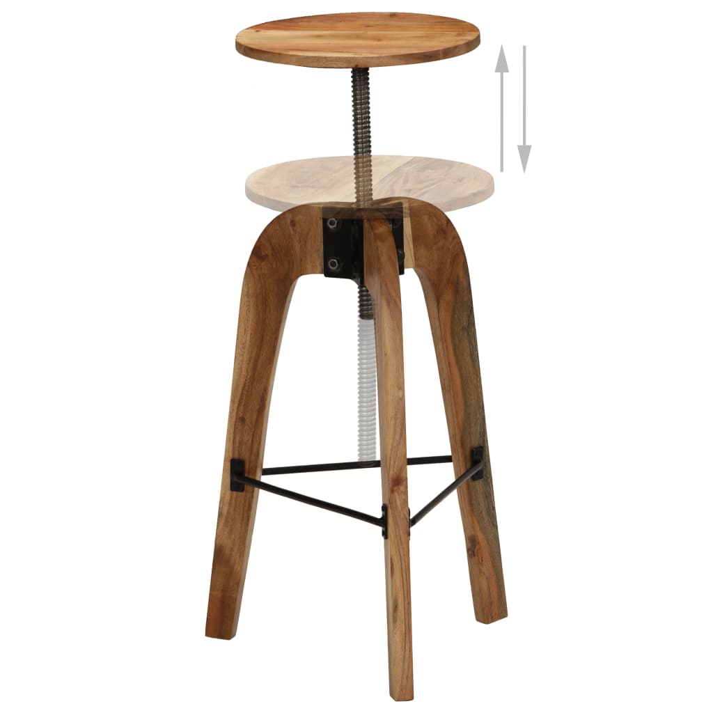 Bar Chairs 2 pcs Solid Acacia Wood - OLBRIT