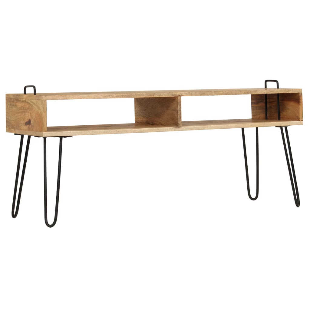 TV Stand Solid Mango Wood 110x35x45 cm - OLBRIT