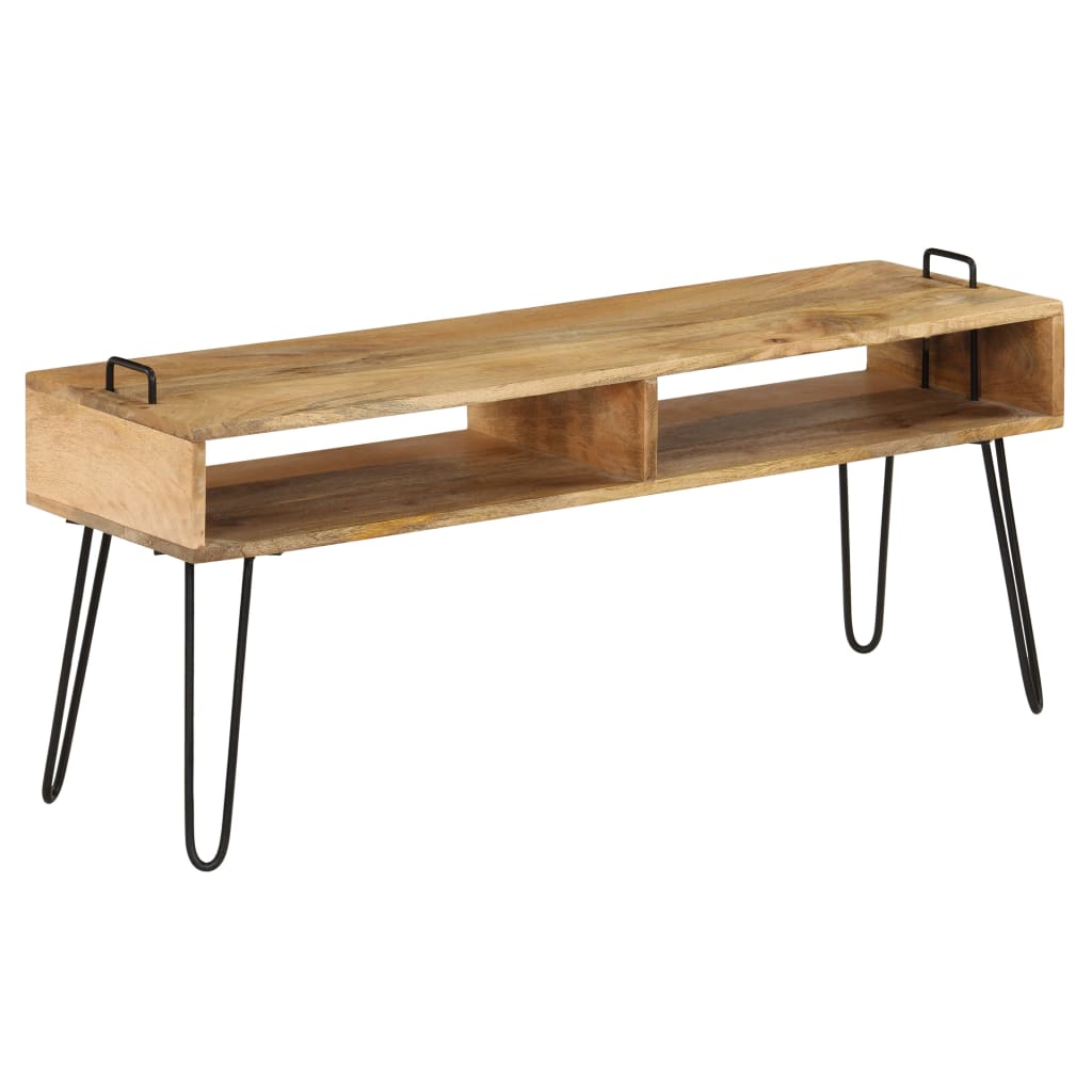 TV Stand Solid Mango Wood 110x35x45 cm - OLBRIT