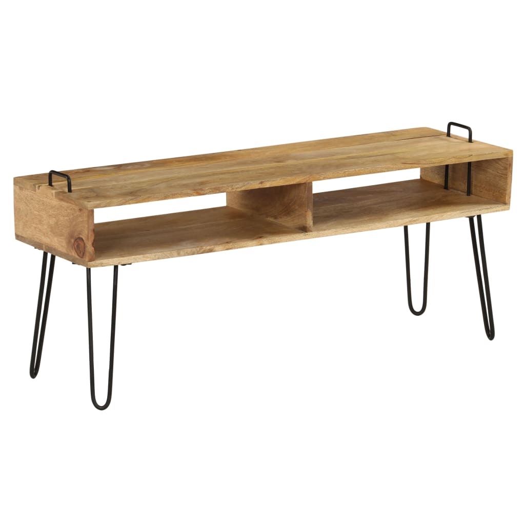 TV Stand Solid Mango Wood 110x35x45 cm - OLBRIT