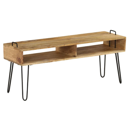 TV Stand Solid Mango Wood 110x35x45 cm - OLBRIT
