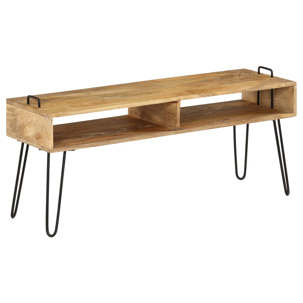 TV Stand Solid Mango Wood 110x35x45 cm - OLBRIT