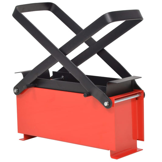 Paper Log Briquette Maker Steel 34x14x14 cm Black and Red - OLBRIT