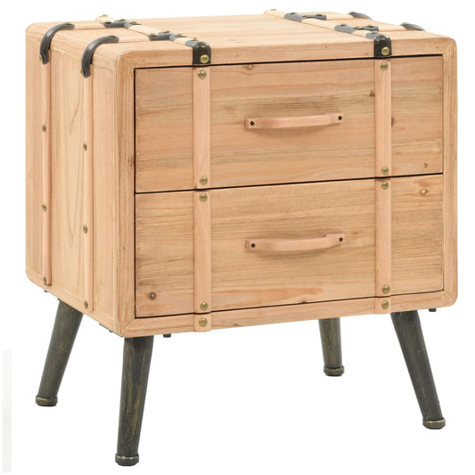 Bedside Cabinet Solid Fir Wood 50x35x57 cm - OLBRIT