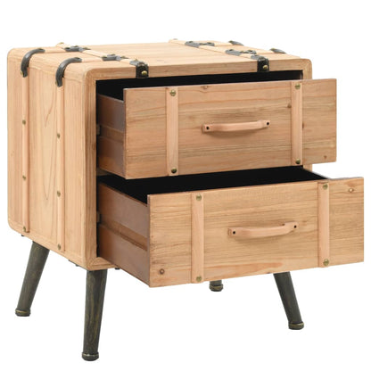 Bedside Cabinet Solid Fir Wood 50x35x57 cm - OLBRIT