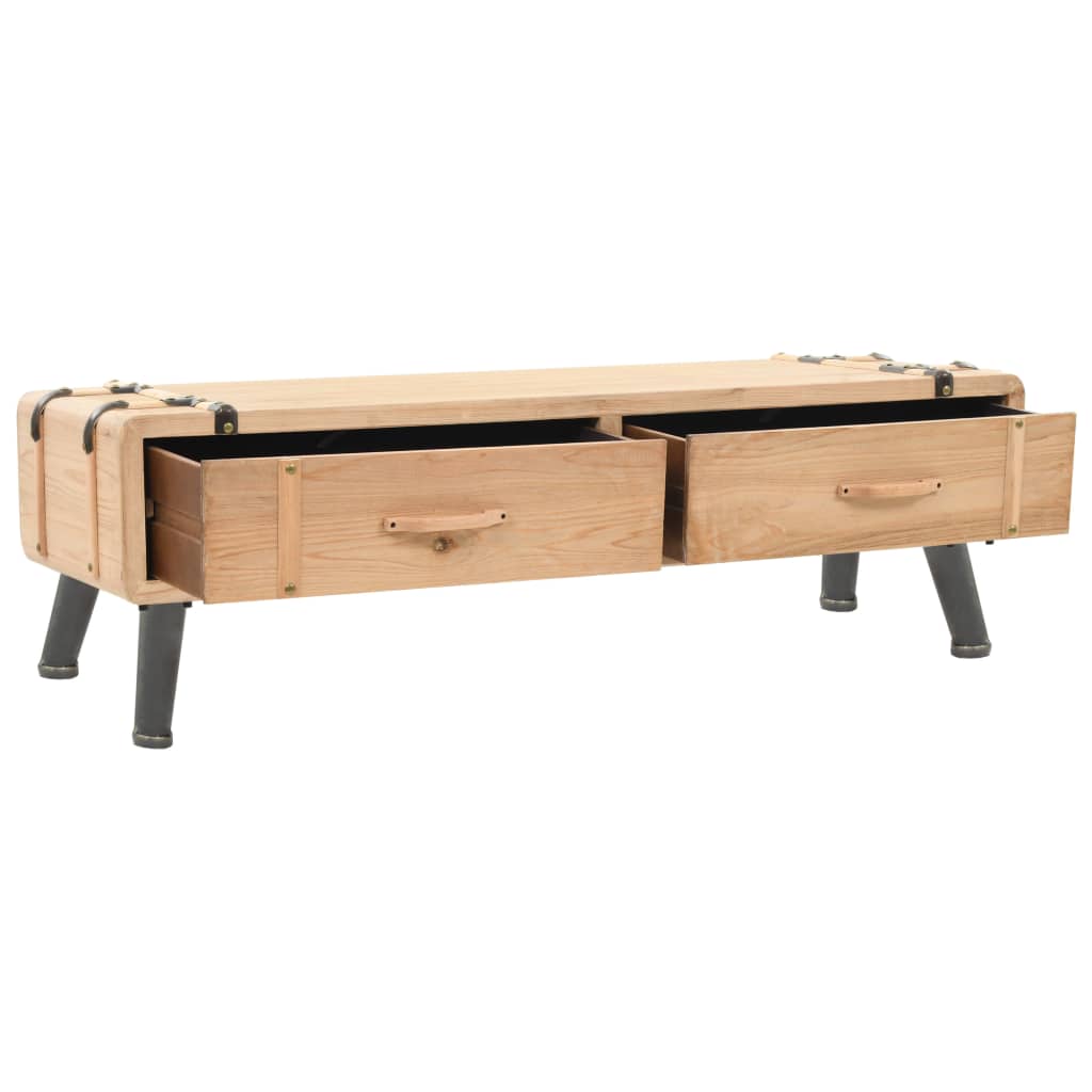 TV Cabinet Solid Fir Wood 120x33x35 cm - OLBRIT