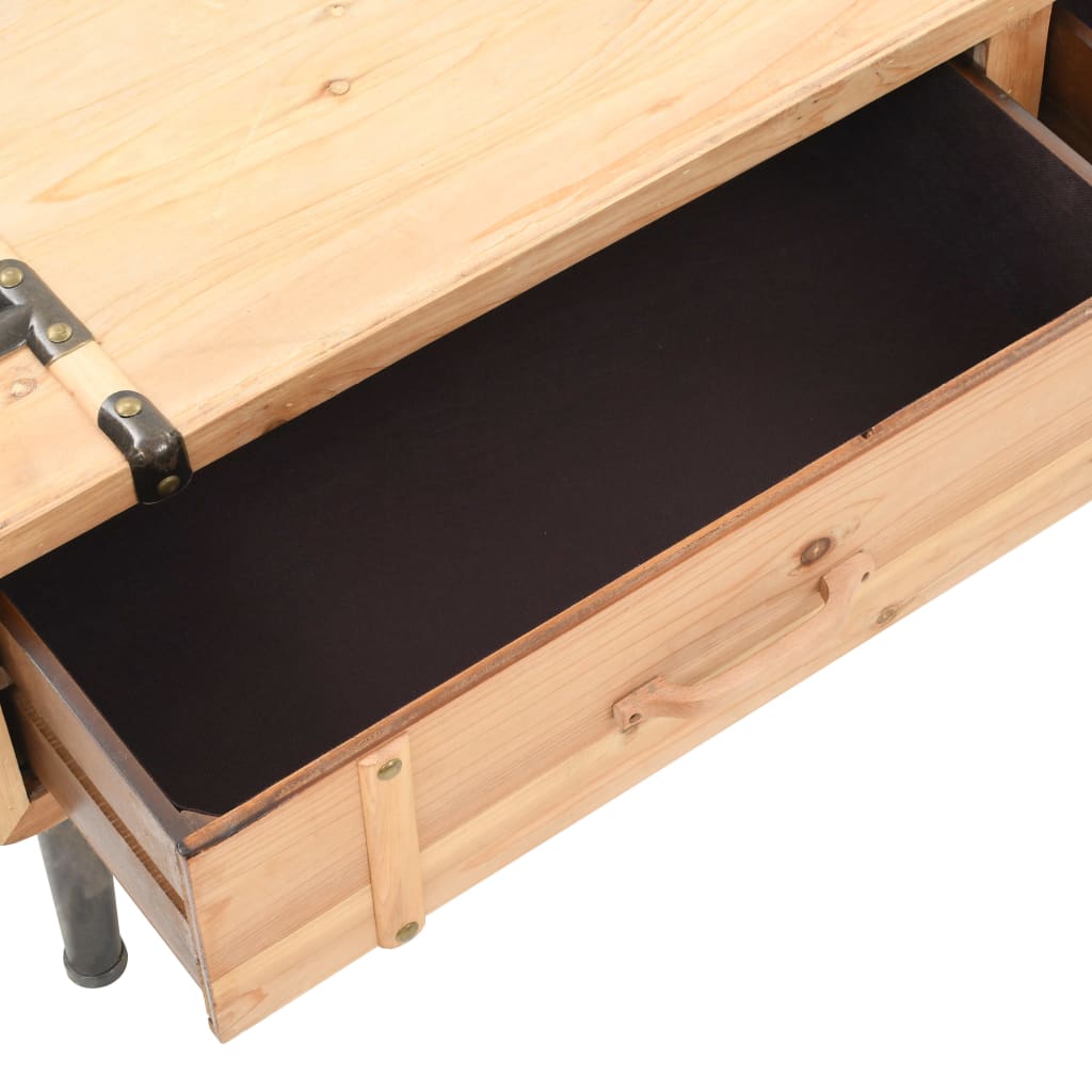 TV Cabinet Solid Fir Wood 120x33x35 cm - OLBRIT