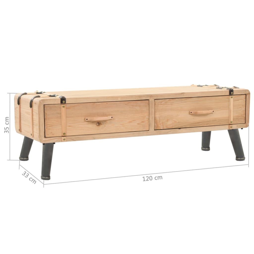 TV Cabinet Solid Fir Wood 120x33x35 cm - OLBRIT