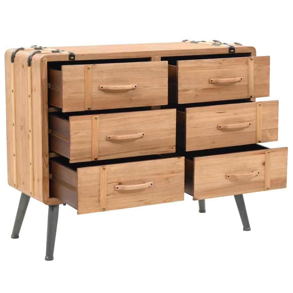 Drawer Cabinet Solid Fir Wood 91x35x73 cm - OLBRIT