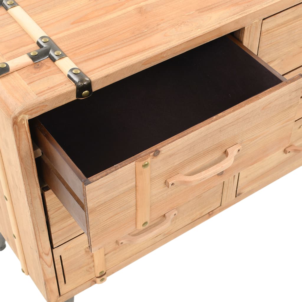 Drawer Cabinet Solid Fir Wood 91x35x73 cm - OLBRIT