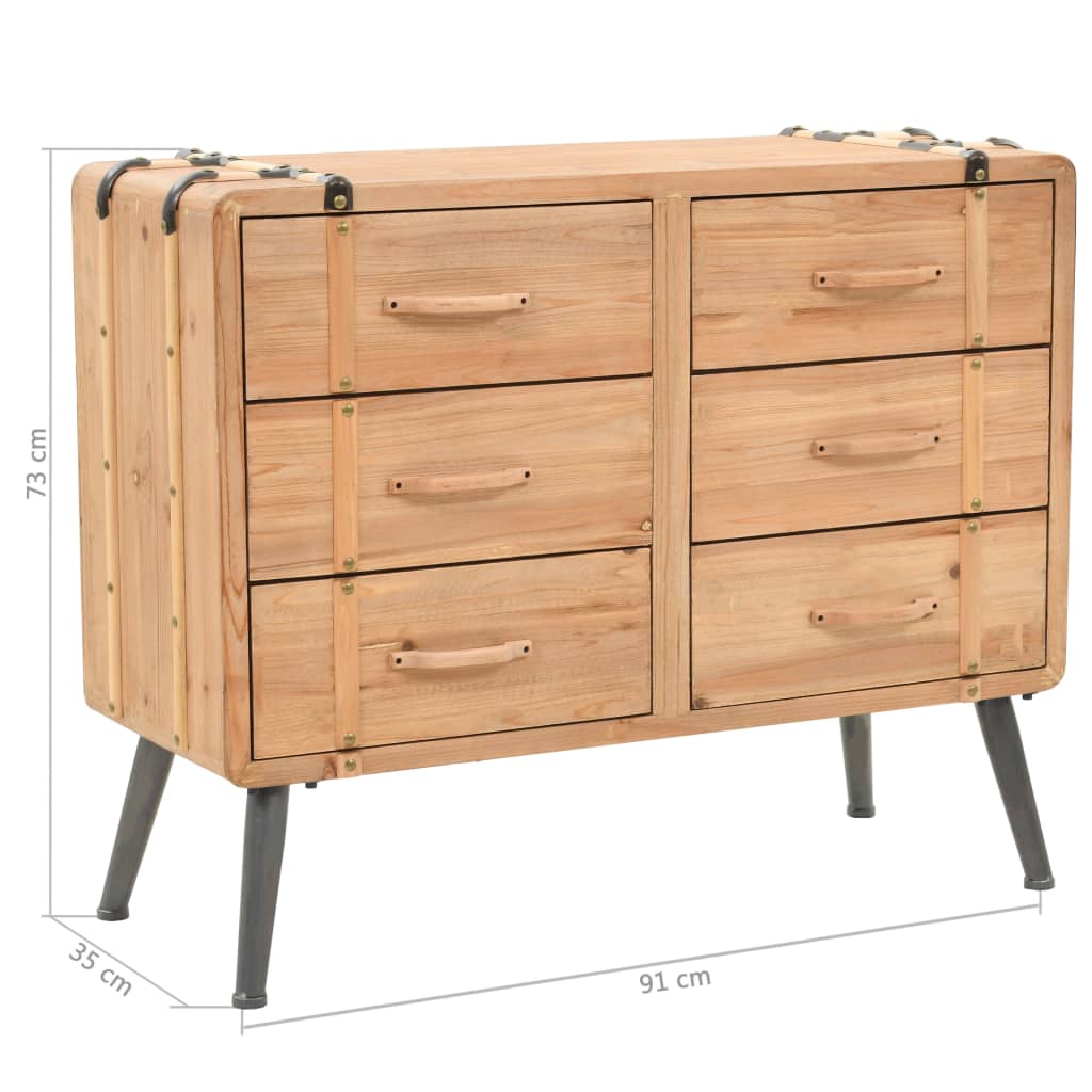 Drawer Cabinet Solid Fir Wood 91x35x73 cm - OLBRIT