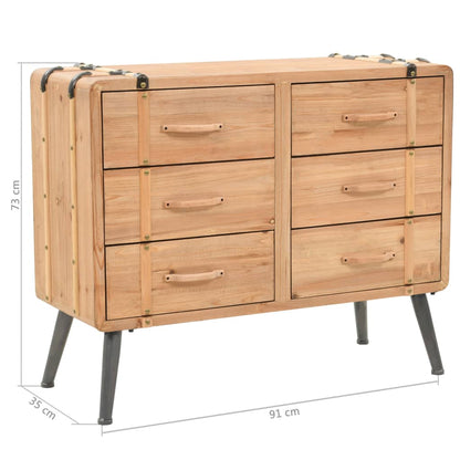 Drawer Cabinet Solid Fir Wood 91x35x73 cm - OLBRIT