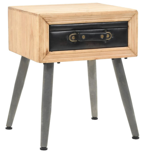 Bedside Table Solid Fir Wood 43x38x50 cm - OLBRIT