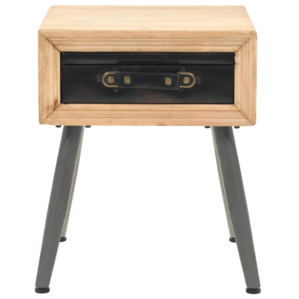 Bedside Table Solid Fir Wood 43x38x50 cm - OLBRIT