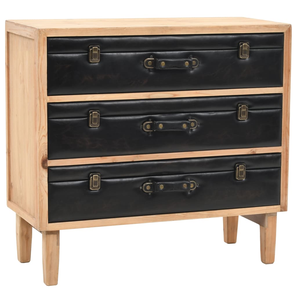 Drawer Cabinet Solid Fir Wood 80x36x75 cm - OLBRIT