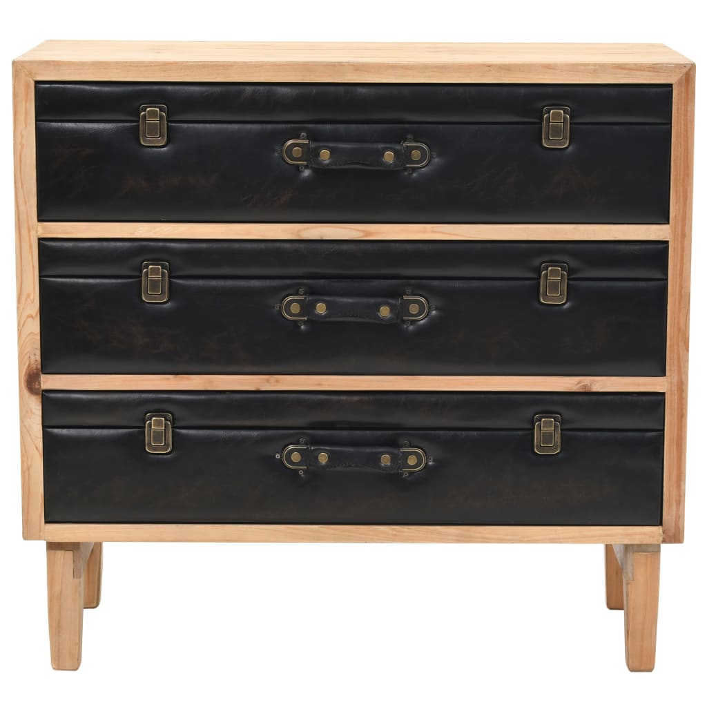 Drawer Cabinet Solid Fir Wood 80x36x75 cm - OLBRIT