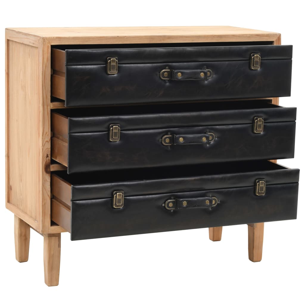Drawer Cabinet Solid Fir Wood 80x36x75 cm - OLBRIT