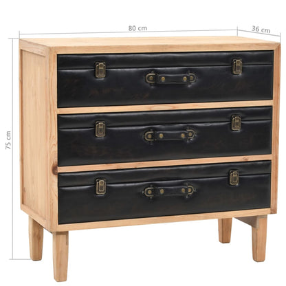 Drawer Cabinet Solid Fir Wood 80x36x75 cm - OLBRIT