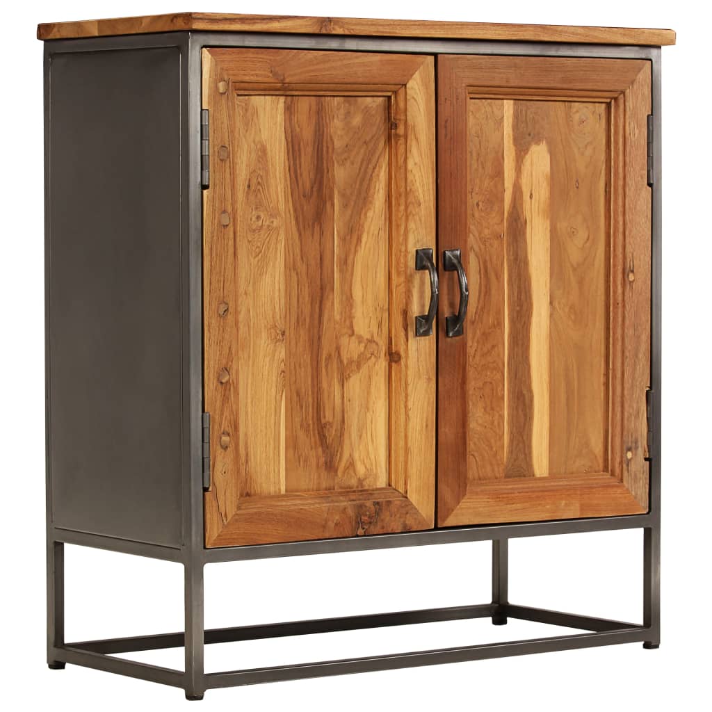 Sideboard Recycled Teak and Steel 65x30x70 cm - OLBRIT