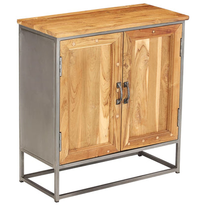 Sideboard Recycled Teak and Steel 65x30x70 cm - OLBRIT