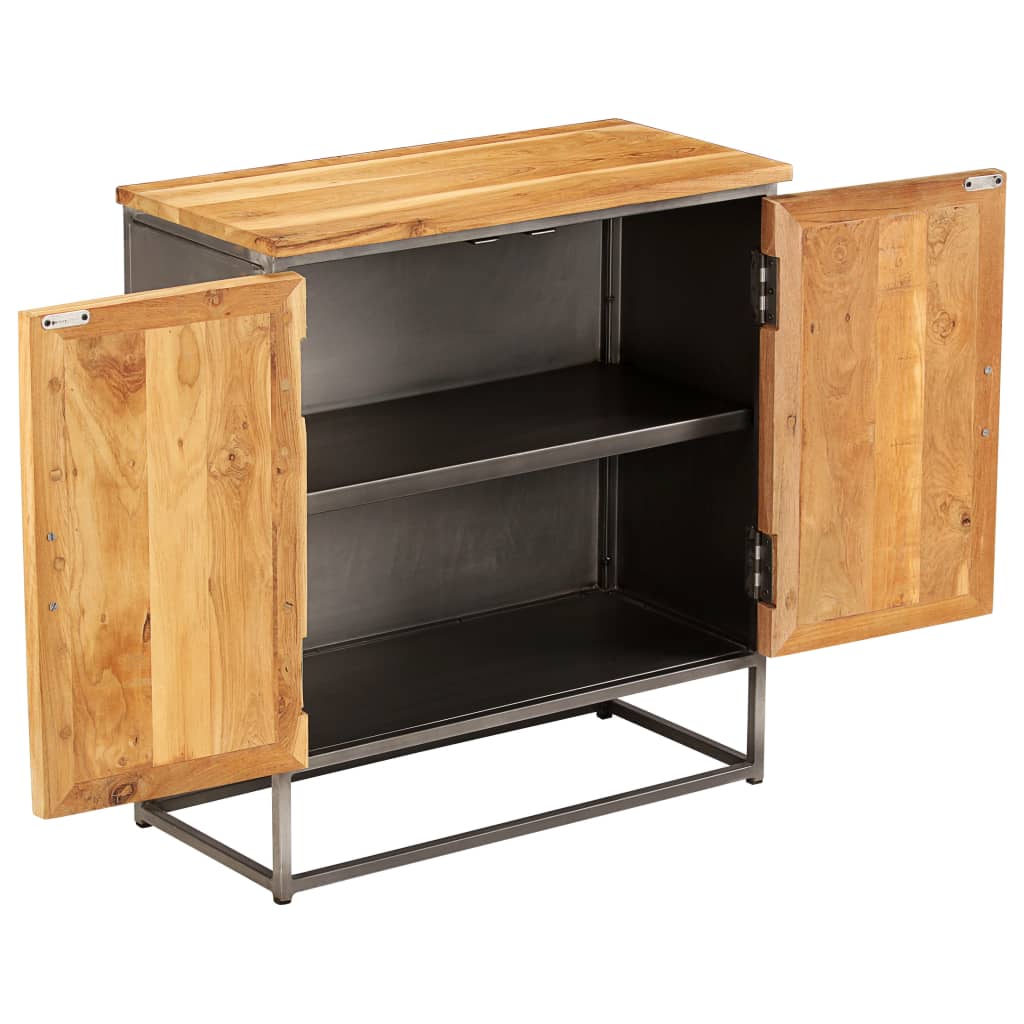 Sideboard Recycled Teak and Steel 65x30x70 cm - OLBRIT