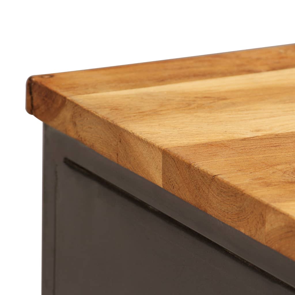 Sideboard Recycled Teak and Steel 65x30x70 cm - OLBRIT