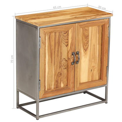Sideboard Recycled Teak and Steel 65x30x70 cm - OLBRIT